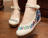 Chinese Embroidered Shoes Women Ballerina  Cotton Elevator shoes embroidered fan