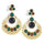 Ethnic Colorful Alloy diamond crescent earrings   COFFEE+BLUE