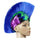 Shiny Cockscomb Hair Punk Hair Cap Bright Wig shiny rainbow sapphire blue1