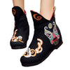 Vintage Beijing Cloth Shoes Embroidered Boots black thin shoes 35