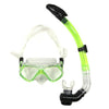 Diving underwater Masks Face Mirror Snorkels Glasses Full Dry Type green