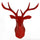 Plastic Deer Head Wall Hanging Decoration red