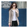 Light Thin Down Coat Woman Middle Long Hoodied Bust 116cm