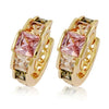 18K Gold Galvanized Colorful Zircon Earrings