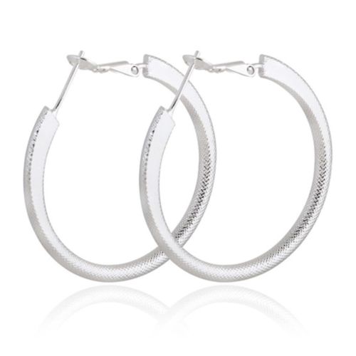 18K Gold Platinum Galvanized Earrings  white