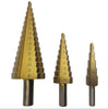 New 3Pcs Large HSS Steel Step Cone Drill Titanium Bit Set Hole 4-12/20/32mm