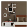 Wall Clock Stylish 3D Decoration Square Shape   black white