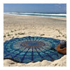 Rond Gland Tricoté Serviette de Plage Lanterne Serviette Mousseline de Soie Bleu