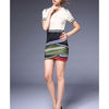 Elegant Woman Profession OL Commuting Microgroove Splicing Short Sleeve Dress601