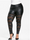 Black Metallic Wet Look Leather Stretch Torn Lace Skinny Leggings Pants Trousers