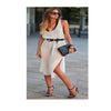 Sleevelss Vest Chiffon Dress Halter Type Backless Sexy Woman Attire Middle Long
