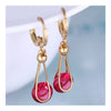 Lifelong Love AAA Zircon Earrings    gold plated red zircon