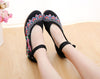 Embroidered Shoes High Heeled Shoes Square Dacne Manual Embroidery