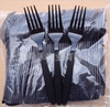Disposable Plastic Fork Set 100 Piece Pack black/apparent