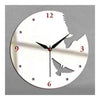 Creative Wall Clock Mirror Sticking White Pigeon   silver