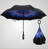 C-Handle Parasol Folding Rain Windproof Umbrella Double Layers Inverted Reverse