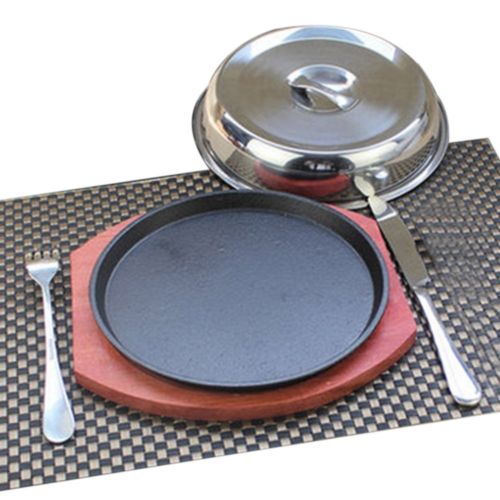 Grilled Fillet Steak rosewood bottom 25cm iron plate fork