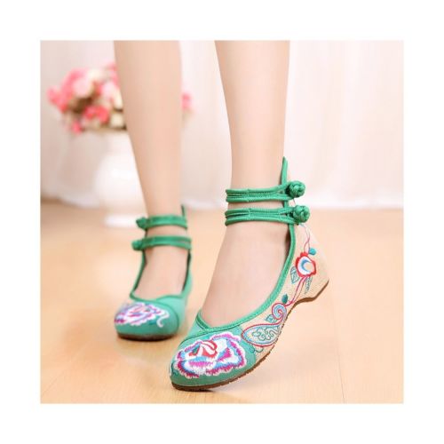Old Beijing Cloth Shoes Assorted Colors Casual Tie Embroidered Shoes Slipsole Lo