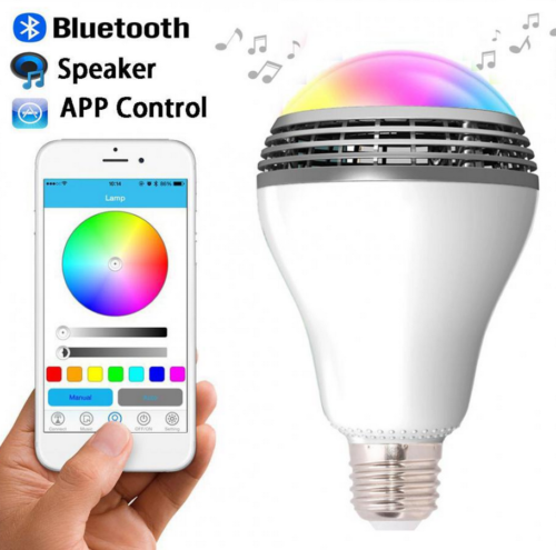 E27 3W Bluetooth Smart LED RGB Bulb Wireless With Audio Speaker Playing Music