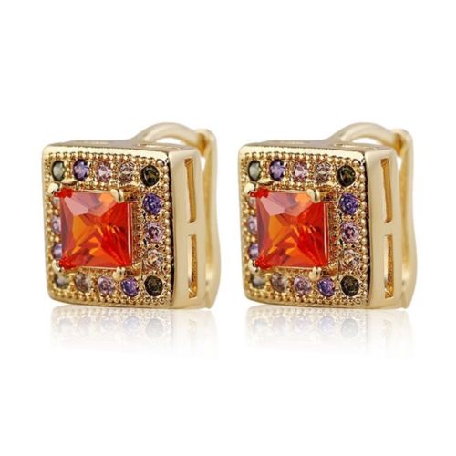Colorful Zircon Diamanted Earrings