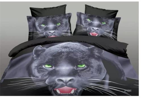 Bedding 4PC Set 3D Animal Bed Quilt/Duvet Sheet Cover Cotton Sanded leopard