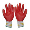 one pair Work Universal Protection Cotton Yarn Glue Thick Gloves 25cm  red