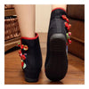 Vintage Beijing Cloth Shoes Embroidered Boots black 35