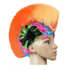 Lustroso Cresta de Gallo Pelo Punk Tapa Bright Peluca Rainbow Naranja