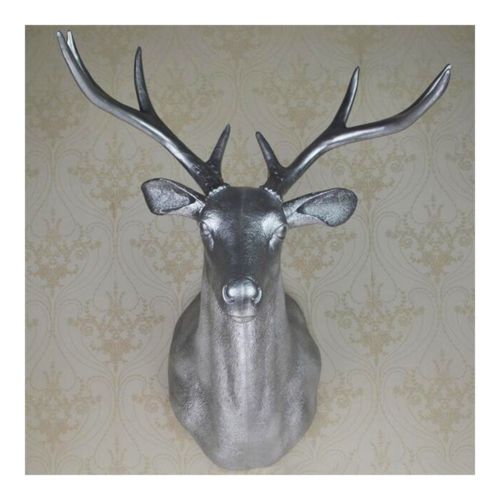 Large Size Plastic Deer Head Wall Hanging Decoration silver
