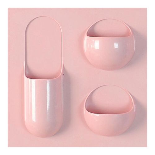 Traceless Bathing Room Storage Rack      pink 3 lattice