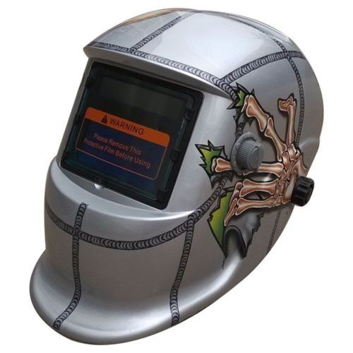 Best auto Darkening Welding Lens in Silver Shade with Deadly Skeleton Graphics