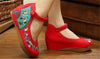 Chinese Embroidered Shoes Women Ballerina  Cotton Elevator shoes embroidered fan