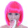 Bobo Hair Cap Wig Anime Pink Cosplay