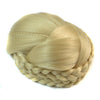 12x10cm European Vintage Chignon Hair cap Pack Double Braids Wig Bun Gold Blonde