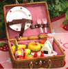 Kids' Toy Cute Wooden Pack of Dessert Set with a great cane carry box