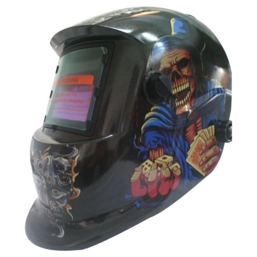 Best Auto Dark Welding Helmet in Dark Blue Skull Graphics with LCD Technology