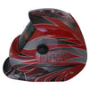 Best Cheap Auto Darkening Welding Helmet in Red & Silver Colorful Graphic Design