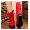 Vintage Beijing Cloth Shoes Embroidered Boots red 35