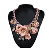 Ornament Crystal Flower Woman Necklace Woman Short Sweater Necklace    light pin