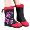 Vintage Beijing Cloth Shoes Embroidered Boots red 35