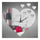 3D Silent Kid Room Wall Clock Love Heart Mirror   silver