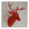 Plastic Deer Head Wall Hanging Decoration red