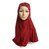 Dignified Muslim Gauze Lace Zircon Kerchief Scarf    wine red