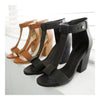 High Thick Heel Sandals Open Toe T Shape Strap