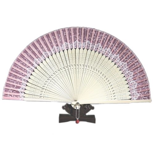 Folding Fan Pure Manual Silk with Box    pink