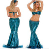 Sexy Blau Meerjungfrau Kostüm für Damen Erwachsene Halloween Party Cosplay Kleid