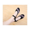 Embroidered Shoes High Heeled Shoes Square Dacne Manual Embroidery