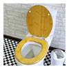 Bamboo Solid Wood No Slow Descent Toilet Seat    MZ03 bamboo light