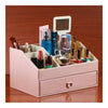 Nacré Brillant Cuir Miroir Comestics Boite de Rangement Rose