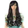 70cm Violet Teints Incliné Frisette Long Bouclé Cheveux Bonnet Anime Cosplay